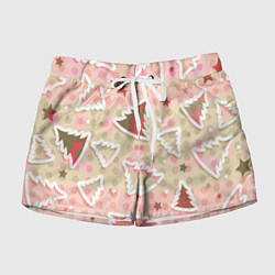 Женские шорты Розовые узоры ёлки