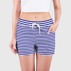 Шорты женские Тельняшка моряка, цвет: 3D-принт — фото 2