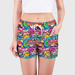 Шорты женские Graffiti funny, цвет: 3D-принт — фото 2