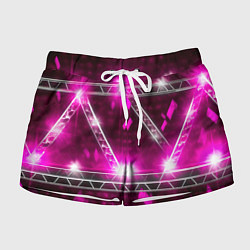 Шорты женские Серебряные и синие вставки абстракции, цвет: 3D-принт