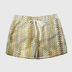 Шорты женские Золотистый волнистый, цвет: 3D-принт