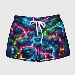 Женские шорты Трещины и неон