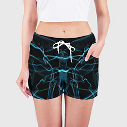 Шорты женские Мягкие абстрактные симметричные линии, цвет: 3D-принт — фото 2