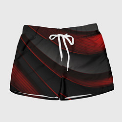Женские шорты Красная абстракция с черными линиями