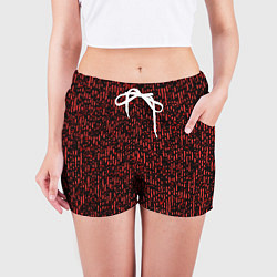 Шорты женские Абстрактный полосатый красный, цвет: 3D-принт — фото 2