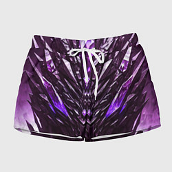 Шорты женские Фиолетовые кристаллы и камень, цвет: 3D-принт
