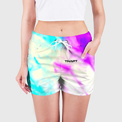 Шорты женские Trapt текстура градиент неоновые краски, цвет: 3D-принт — фото 2