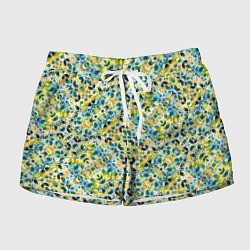 Шорты женские Нежные весенние акварельные листья, цвет: 3D-принт