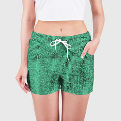 Шорты женские Мозаика нефритовый зелёный, цвет: 3D-принт — фото 2
