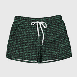 Шорты женские Мозаика тёмно-зелёный, цвет: 3D-принт