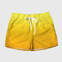 Шорты женские Градиент насыщенный жёлтый, цвет: 3D-принт