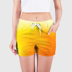 Шорты женские Яркий оранж, цвет: 3D-принт — фото 2
