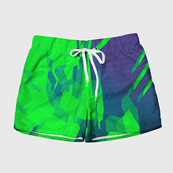 Шорты женские Зеленый фиолет, цвет: 3D-принт