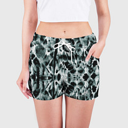 Шорты женские Тай дай зелёный, цвет: 3D-принт — фото 2