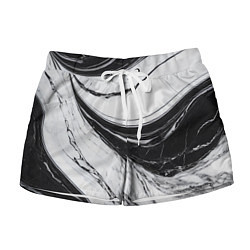 Шорты женские Мрамор черно-белый, цвет: 3D-принт