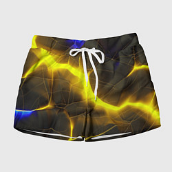 Шорты женские Желтое неоновое свечение, цвет: 3D-принт