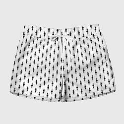 Шорты женские Белый в чёрный горошек узором, цвет: 3D-принт