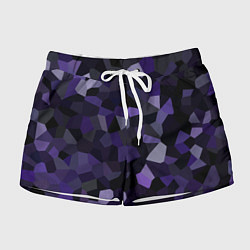 Шорты женские Кристаллизация темно-фиолетового, цвет: 3D-принт