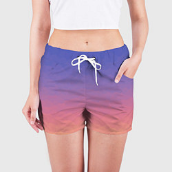 Шорты женские Эффект рассвета градиентом с кристаллизацией, цвет: 3D-принт — фото 2