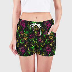 Шорты женские Тропический ананасовый коктейль, цвет: 3D-принт — фото 2