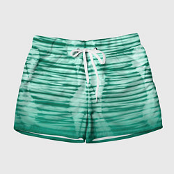 Шорты женские Tie-dye green stripes, цвет: 3D-принт