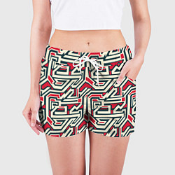 Шорты женские Лабиринтовые зигзаги, цвет: 3D-принт — фото 2