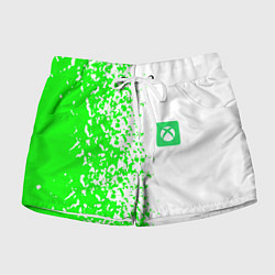 Шорты женские Xbox кислотные зеленые краски, цвет: 3D-принт
