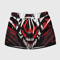 Шорты женские Абстрактное красное лицо монстра, цвет: 3D-принт