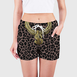 Шорты женские Костюм богача с золотой цепью, цвет: 3D-принт — фото 2