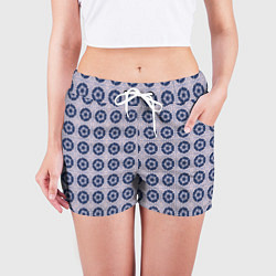 Шорты женские Узор синяя плитка, цвет: 3D-принт — фото 2