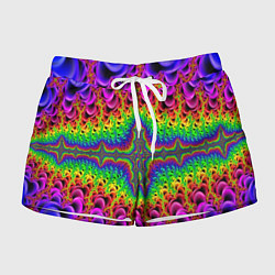 Шорты женские Фрактальный узор психоделика, цвет: 3D-принт