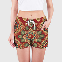 Шорты женские Узоры советского ковра, цвет: 3D-принт — фото 2