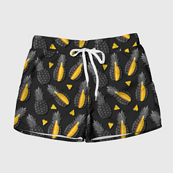 Шорты женские Ананасный паттерн, цвет: 3D-принт