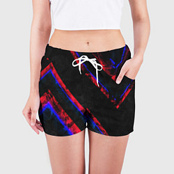 Шорты женские Неоновые штрихи геометрия, цвет: 3D-принт — фото 2