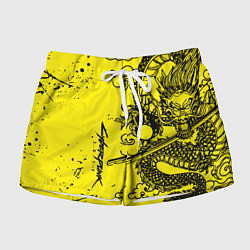 Шорты женские Syberpunk dragon tatoo, цвет: 3D-принт
