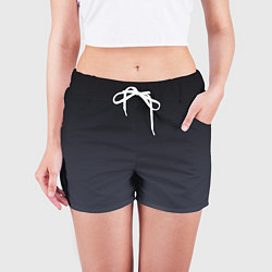 Шорты женские Градиент темно-серый, цвет: 3D-принт — фото 2