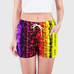 Шорты женские Fortnite neon game, цвет: 3D-принт — фото 2