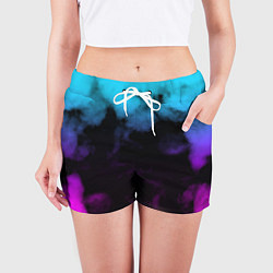 Шорты женские Градиент - дым, цвет: 3D-принт — фото 2