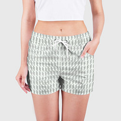 Шорты женские Чёрные точки на белом фоне, цвет: 3D-принт — фото 2