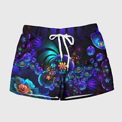 Шорты женские Оптический фрактальный цветок, цвет: 3D-принт