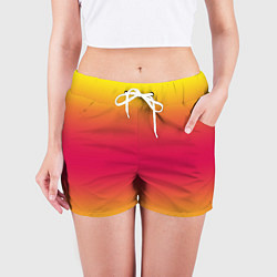 Шорты женские Персиковый градинет, цвет: 3D-принт — фото 2