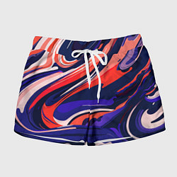 Шорты женские Абстракция разводов разноцветная, цвет: 3D-принт