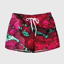 Шорты женские Абстракция красно-голубая, цвет: 3D-принт