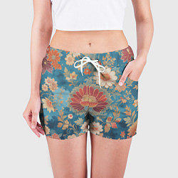 Шорты женские Ботанические узоры, цвет: 3D-принт — фото 2
