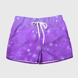 Шорты женские Резные снежинки глитч, цвет: 3D-принт