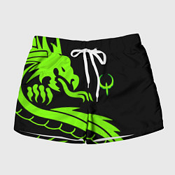 Шорты женские Квейк кислотный дракон лого, цвет: 3D-принт