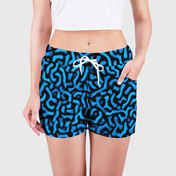 Шорты женские Синее граффити, цвет: 3D-принт — фото 2