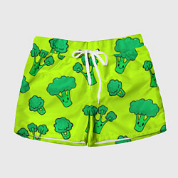 Шорты женские Желтый брокколи 2, цвет: 3D-принт