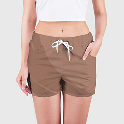 Шорты женские Мокко Мусс однотонный с полосой, цвет: 3D-принт — фото 2