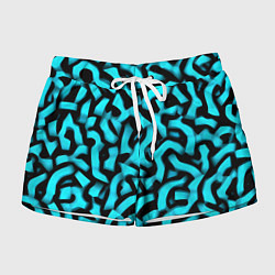 Шорты женские Бирюзовая абстракция, цвет: 3D-принт